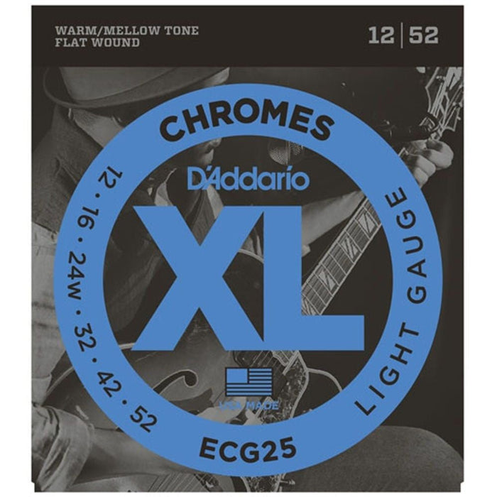 D'Addario ECG25 XL Chromes Flatwound Electric Strings - Light (12 - 52) (ECG25) - Gsus4
