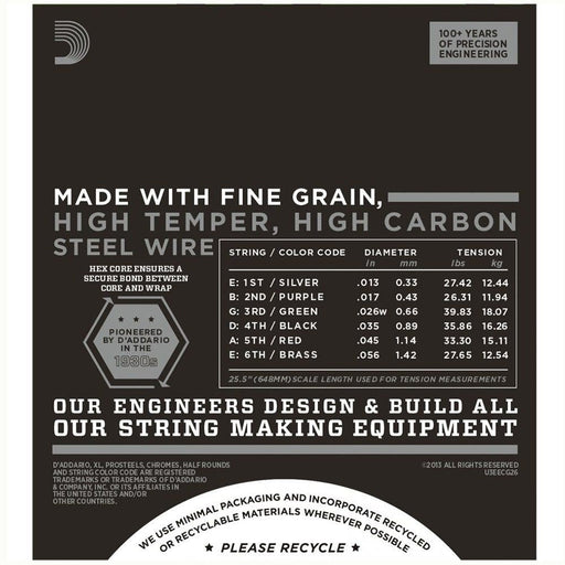 D'Addario ECG26 XL Chromes Flatwound Electric Strings - Medium (13 - 56) (ECG26) - Gsus4