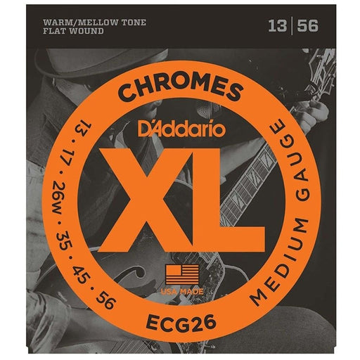 D'Addario ECG26 XL Chromes Flatwound Electric Strings - Medium (13 - 56) (ECG26) - Gsus4