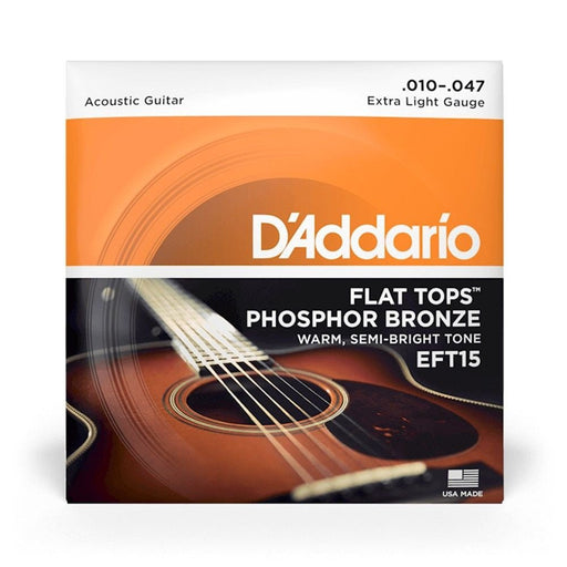 D'Addario EFT15 Flat Top Phosphor Bronze Acoustic Strings - Extra Light (10 - 47) (EFT15) - Gsus4