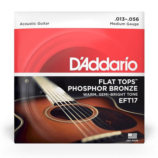 D'Addario EFT17 Flat Top Phosphor Bronze Acoustic Strings - Medium (13 - 56) (EFT17) - Gsus4