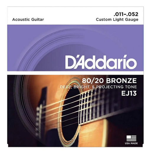 D'Addario EJ13 80/20 Bronze Acoustic Guitar Strings Custom Light 11 - 52 (EJ13) - Gsus4