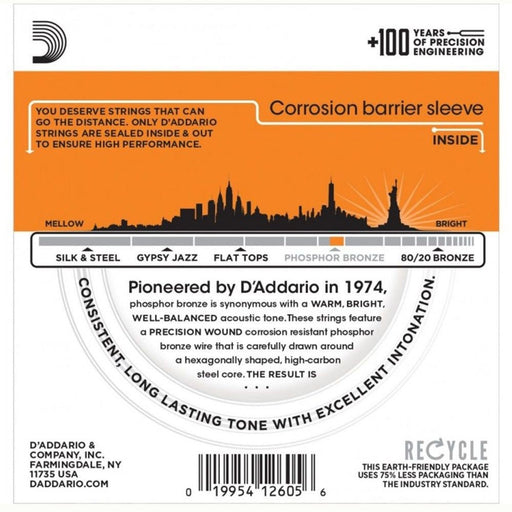 D'Addario EJ15 Phosphor Bronze Acoustic Guitar Strings - Extra Light (10 - 47) (EJ15) - Gsus4