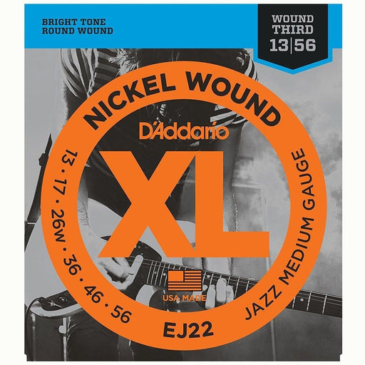 D'Addario EJ22 Nickel Wound Electric Strings w/ Wound 3rd - Jazz Medium Set (13 - 56) (EJ22) - Gsus4