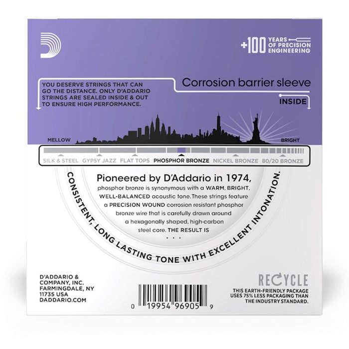 D'Addario EJ26 - 10P Phosphor Bronze Acoustic Guitar Strings 10 - PACK - Custom Light (11 - 52) (EJ26-10P) - Gsus4