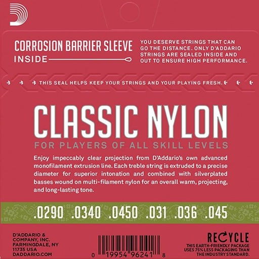 D'Addario EJ27N 1/2 Size Student Nylon Classical Guitar Strings Normal Tension (EJ27N 1/2) - Gsus4