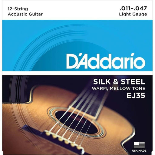 D'Addario EJ35 Silk Steel 12String Folk Guitar Strings 1147 (EJ35) - Gsus4