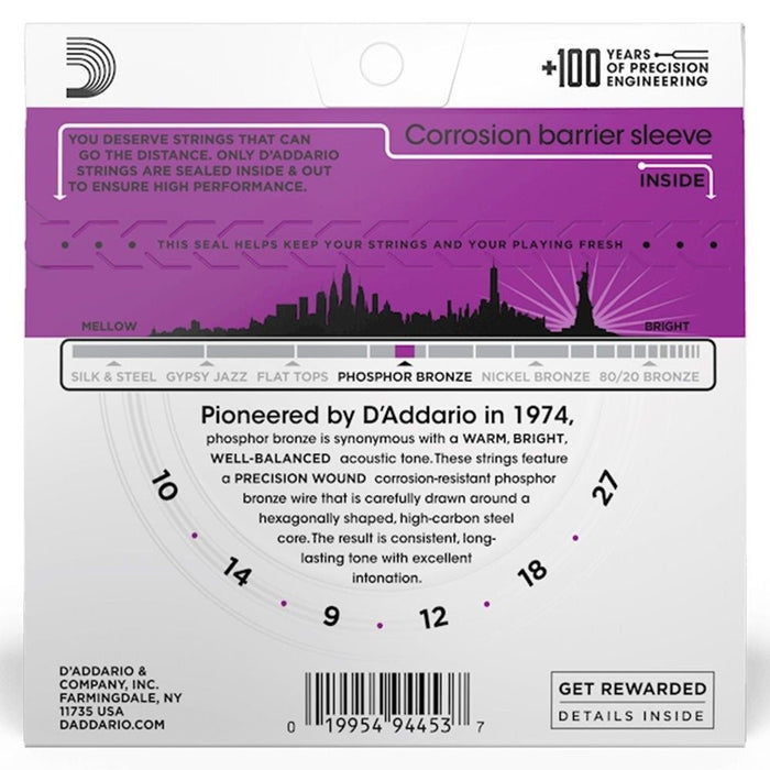 D'Addario EJ38H High Strung Nashville Tuning Acoustic Strings Set (10 - 27) (EJ38H) - Gsus4