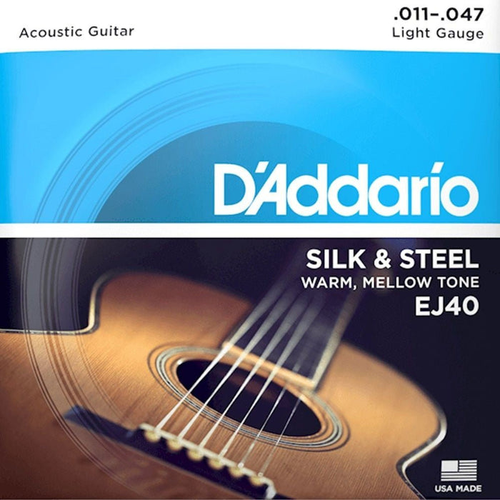 D'Addario EJ40 Silk & Steel Folk Guitar Strings (11 - 47) (EJ40) - Gsus4
