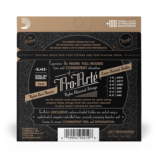 D'Addario EJ43 Pro - Arte Nylon Classical Guitar Strings - (Light Tension) (EJ43) - Gsus4