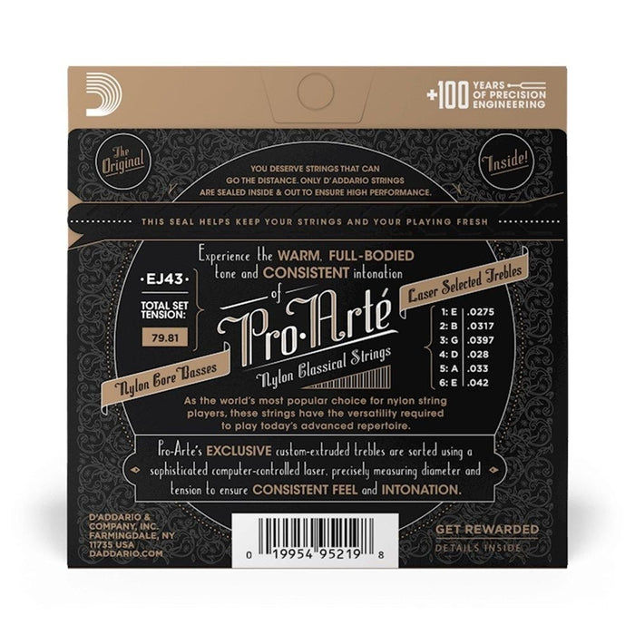 D'Addario EJ43 Pro - Arte Nylon Classical Guitar Strings - (Light Tension) (EJ43) - Gsus4