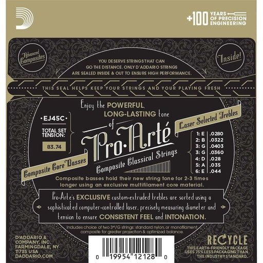 D'Addario EJ45C ProArte Composite Classical Guitar Strings Normal Tension (EJ45C) - Gsus4