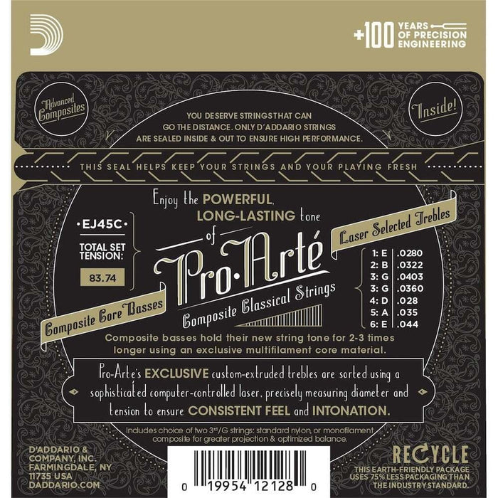 D'Addario EJ45C ProArte Composite Classical Guitar Strings Normal Tension (EJ45C) - Gsus4