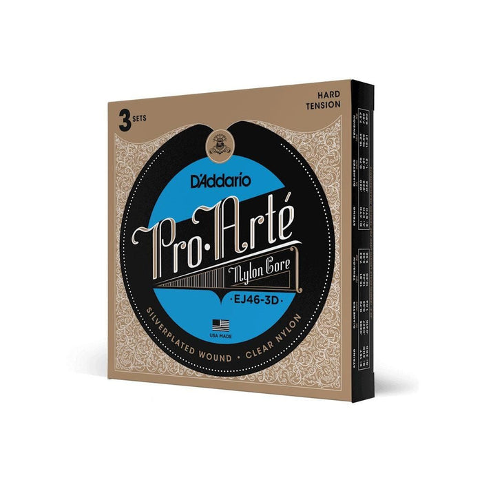 D'Addario EJ46 Pro - Arte Nylon Classical Guitar Strings - (Hard Tension) (3 - Pack) (EJ46-3D) - Gsus4