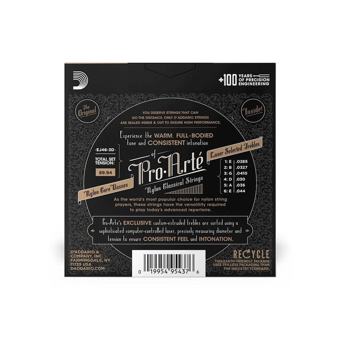 D'Addario EJ46 Pro - Arte Nylon Classical Guitar Strings - (Hard Tension) (3 - Pack) (EJ46-3D) - Gsus4
