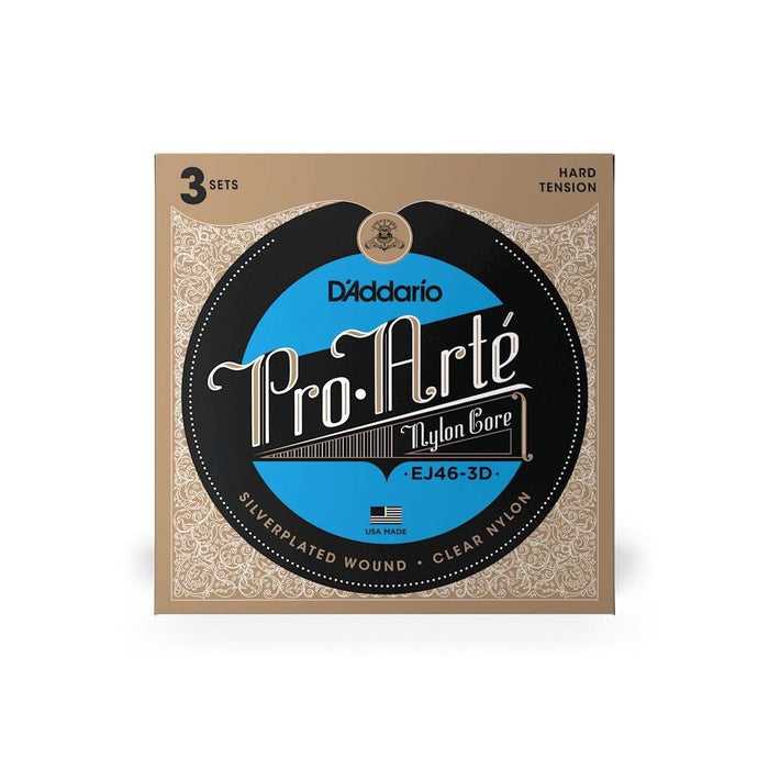 D'Addario EJ46 Pro - Arte Nylon Classical Guitar Strings - (Hard Tension) (3 - Pack) (EJ46-3D) - Gsus4