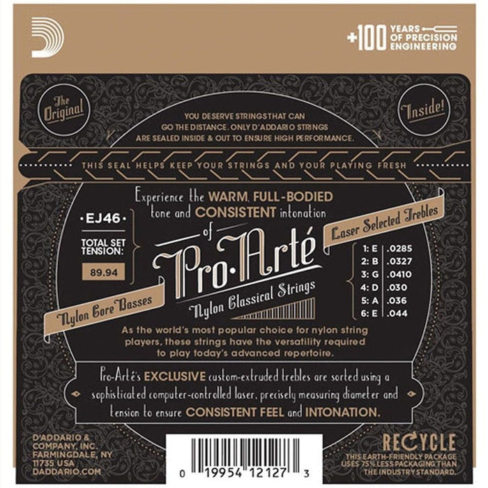 D'Addario EJ46 Pro - Arte Nylon Classical Guitar Strings - (Hard Tension) (EJ46) - Gsus4
