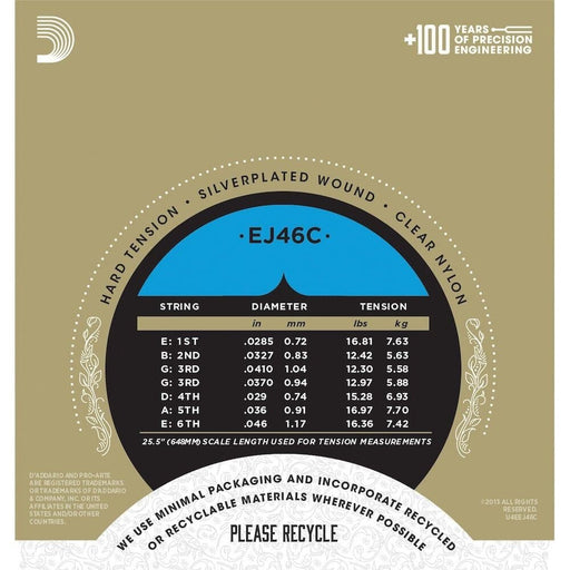 D'Addario EJ46C ProArte Composite Classical Guitar Strings Hard Tension (EJ46C) - Gsus4