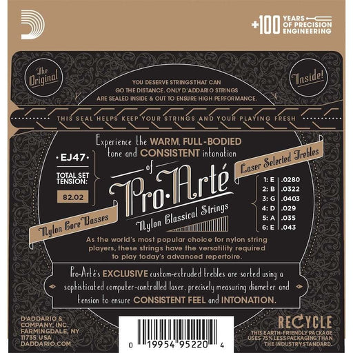 D'Addario EJ47 8020 Bronze ProArte Nylon Classical Guitar Strings Normal Tension (EJ47) - Gsus4