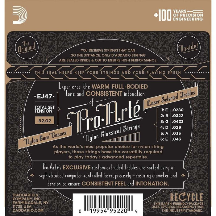D'Addario EJ47 8020 Bronze ProArte Nylon Classical Guitar Strings Normal Tension (EJ47) - Gsus4
