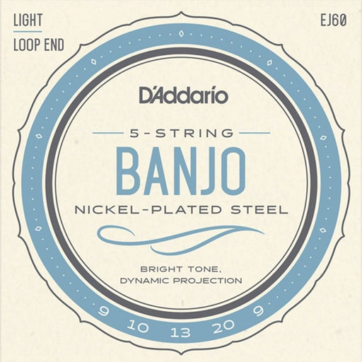 D'Addario EJ60 5 - String Banjo Strings Nickel Light (9 - 20) (EJ60) - Gsus4