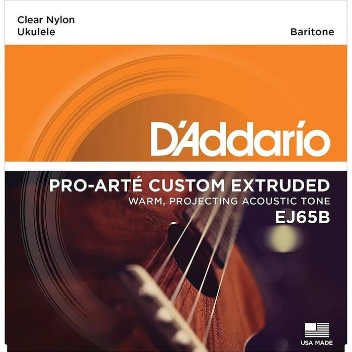 D'Addario EJ65B Pro - Arte Custom Extruded Clear Nylon Ukulele Strings - (Baritone) (EJ65B) - Gsus4