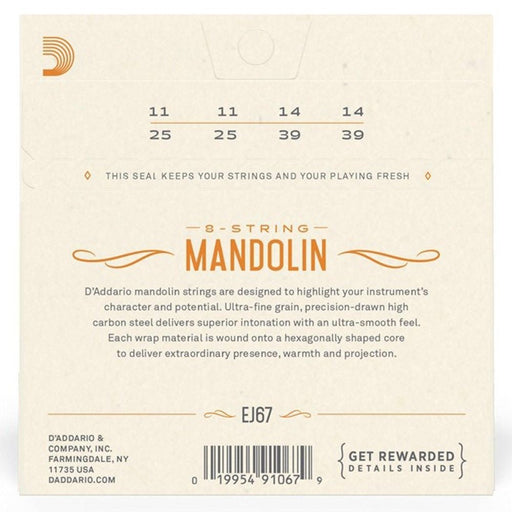 D'Addario EJ67 Mandolin Strings, Nickel, Medium, 11 - 39 (EJ67) - Gsus4