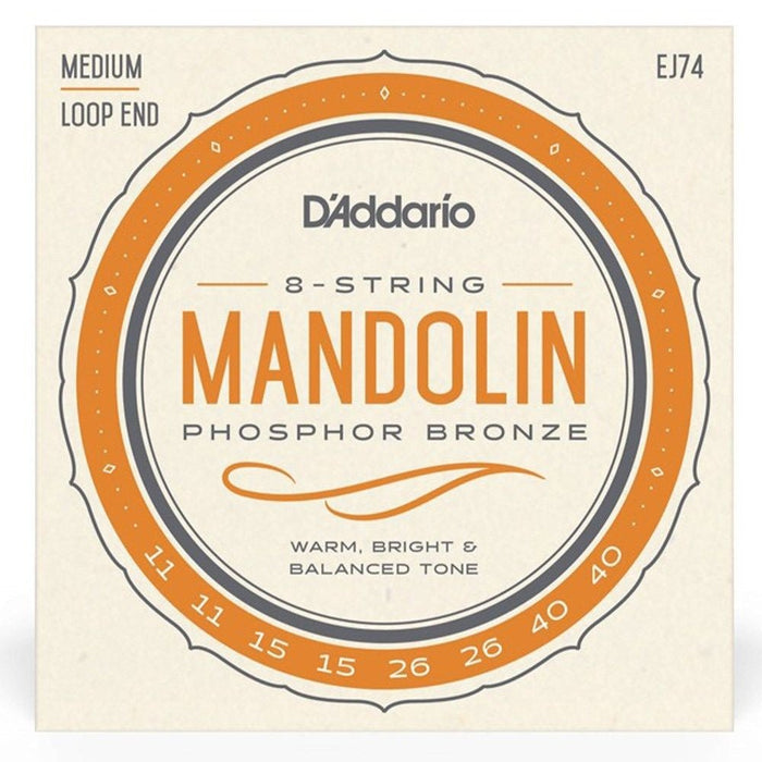 D'Addario EJ67 Mandolin Strings, Nickel, Medium, 11 - 39 (EJ67) - Gsus4
