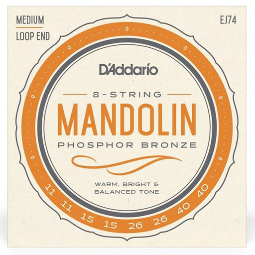 D'Addario EJ74 Mandolin Strings, Phosphor Bronze, Medium, 11 - 40 (EJ74) - Gsus4
