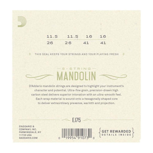 D'Addario EJ75 Mandolin Strings Phosphor Bronze Medium/Heavy 11.5 - 41 (EJ75) - Gsus4