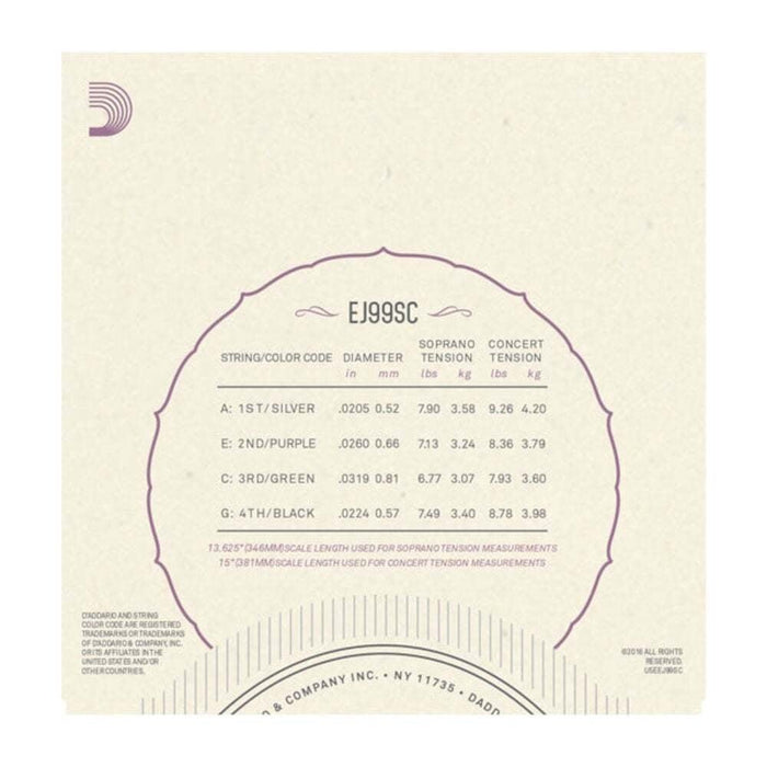 D'Addario EJ99SC Pro - Arte Carbon Ukulele Strings Soprano / Concert (EJ99SC) - Gsus4