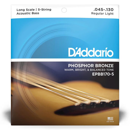 D'Addario EPBB170-5 Acoustic Bass 5-String Regular Light 45-130 Long Scale (EPBB170-5) - Gsus4