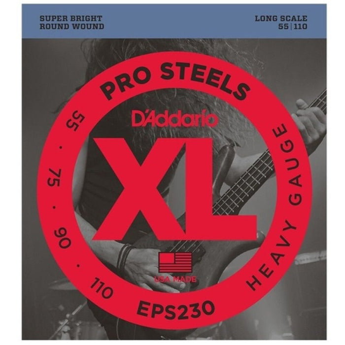 D'Addario EPS230 ProSteels Bass Guitar Strings Heavy 55 - 110 Long Scale (EPS230) - Gsus4