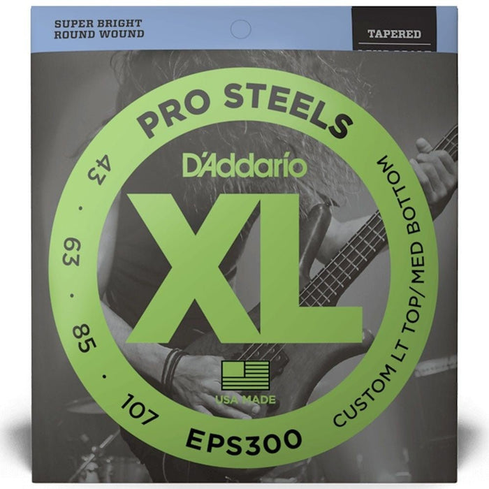 D'Addario EPS300 Pro Steel Bass Strings - Custom Tapered Long Scale (43 - 107) (EPS300) - Gsus4