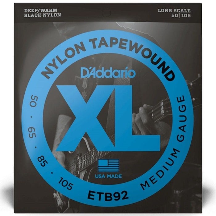 D'Addario ETB92 Nylon Tapewound Bass Guitar Strings - Long Scale (50 - 105) (ETB92) - Gsus4