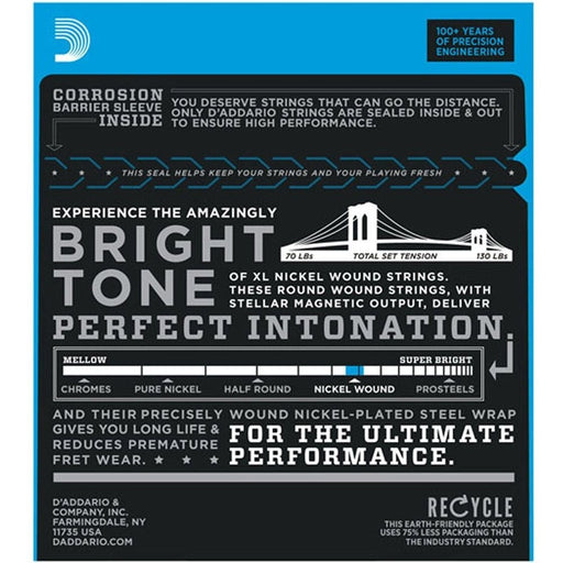 D'Addario EXL110 - 7 7 - String Nickel Wound Electric Strings - Regular Light (10 - 59) (EXL110-7) - Gsus4