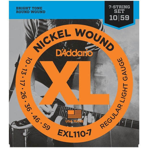 D'Addario EXL110 - 7 7 - String Nickel Wound Electric Strings - Regular Light (10 - 59) (EXL110-7) - Gsus4