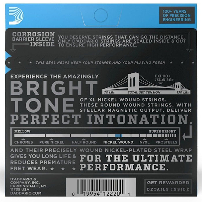 D'Addario EXL110+ Nickel Wound Electric Guitar Strings - Regular Light (10.5 - 48) (EXL110+) - Gsus4