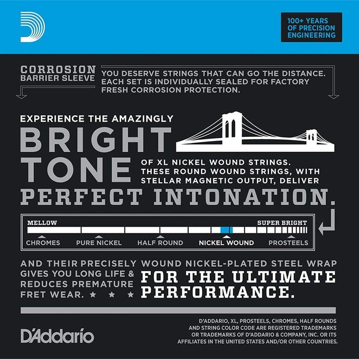 D'Addario EXL115 - 10P Nickel Wound Electric Guitar Strings 10 - PACK - Medium (11 - 49) (EXL115-10P) - Gsus4