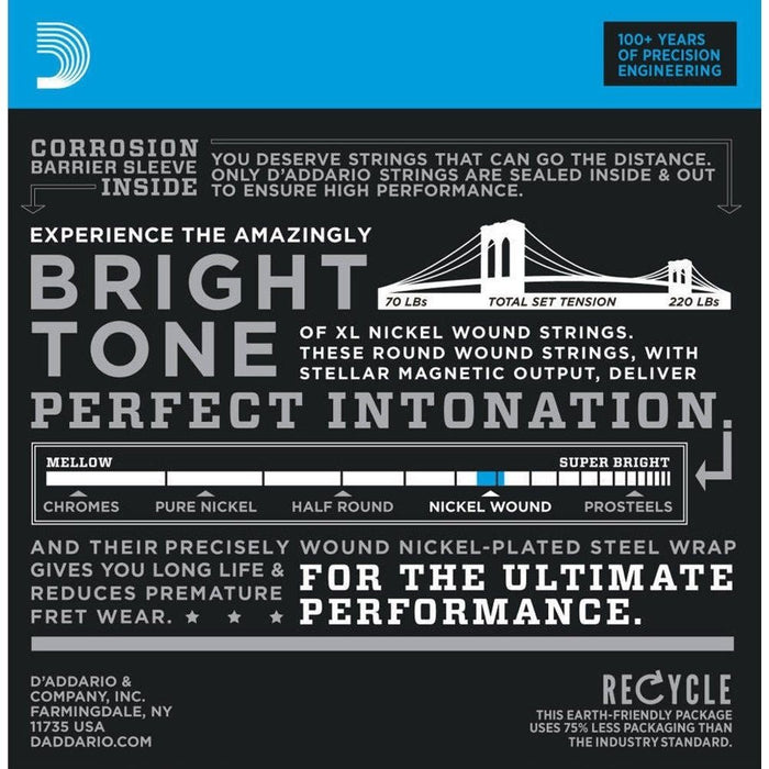 D'Addario EXL115 - 3D Nickel Electric Guitar Strings 3 - PACK Medium/Blues - Jazz Rock (11 - 49) (EXL115-3D) - Gsus4