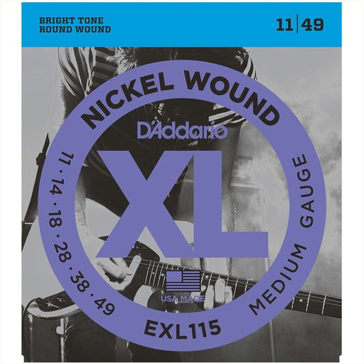 D'Addario EXL115 Nickel Wound Electric Guitar Strings - Medium/Blues - Jazz Rock (11 - 49) (EXL115) - Gsus4