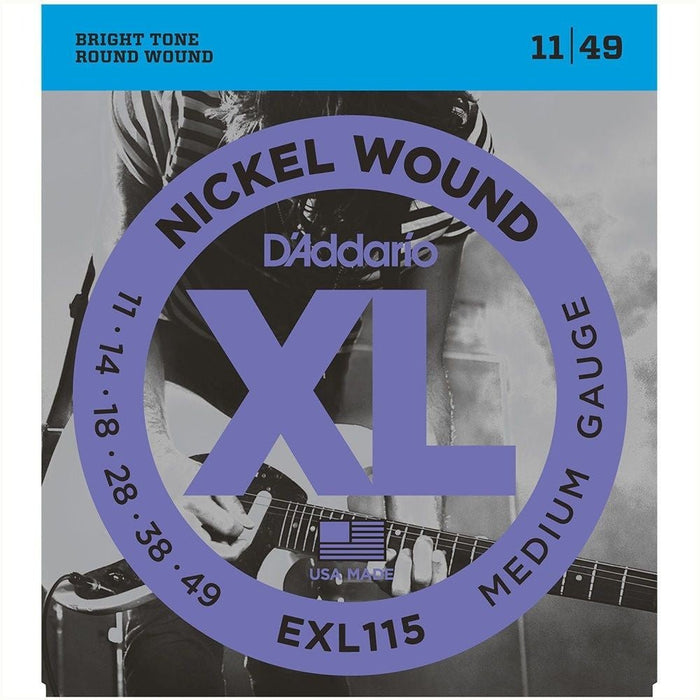D'Addario EXL115 Nickel Wound Electric Guitar Strings - Medium/Blues - Jazz Rock (11 - 49) (EXL115) - Gsus4