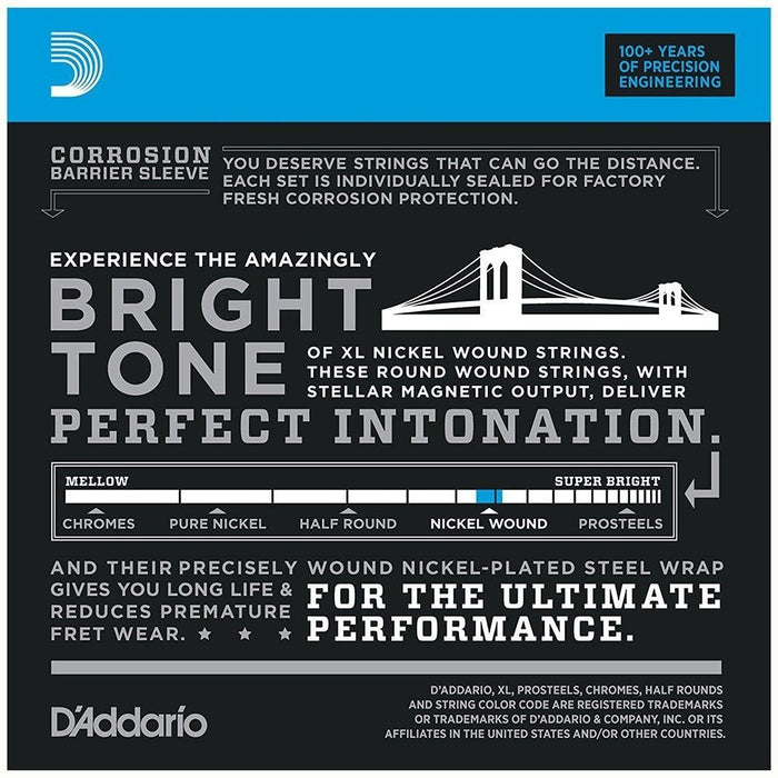 D'Addario EXL115 Nickel Wound Electric Guitar Strings - Medium/Blues - Jazz Rock (11 - 49) (EXL115) - Gsus4