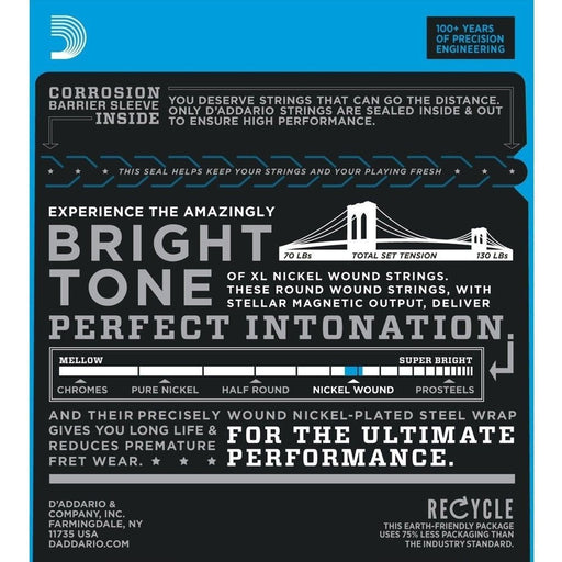 D'Addario EXL115W Nickel Wound Electric Strings w/ Wound 3rd - Medium (11 - 49) (EXL115W) - Gsus4