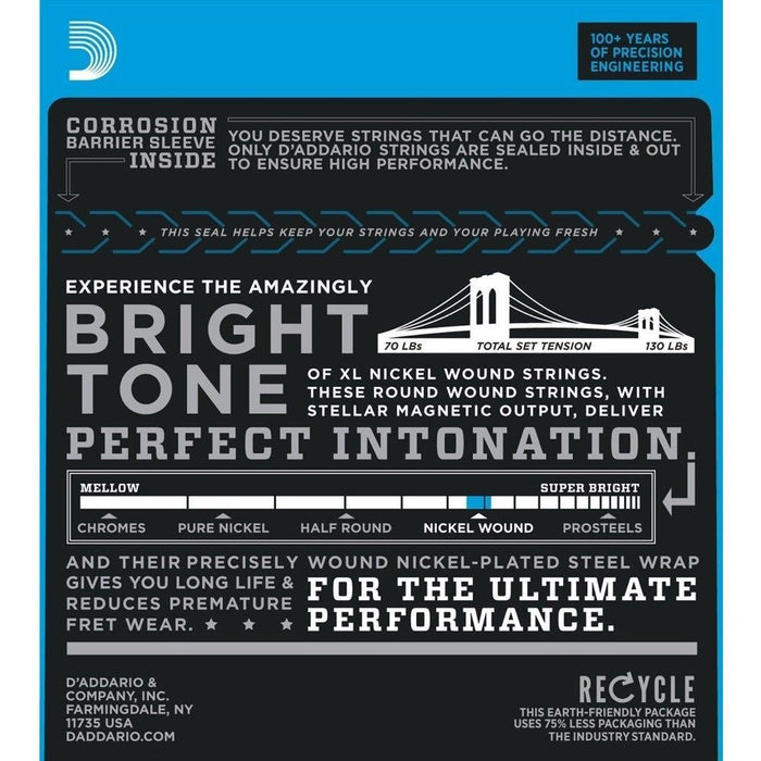 D'Addario EXL115W Nickel Wound Electric Strings w/ Wound 3rd - Medium (11 - 49) (EXL115W) - Gsus4