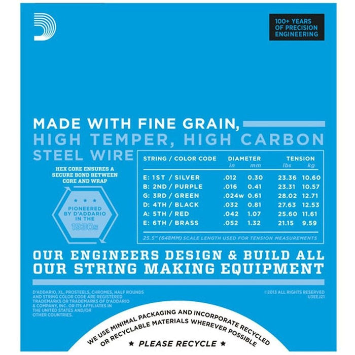 D'Addario EXL116 Nickel Wound Electric Guitar Strings - Med Top / Heavy Bottom(11 - 52) (EXL116) - Gsus4