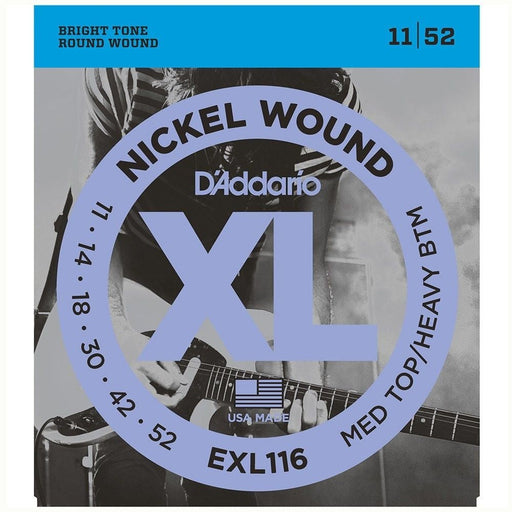 D'Addario EXL116 Nickel Wound Electric Guitar Strings - Med Top / Heavy Bottom(11 - 52) (EXL116) - Gsus4