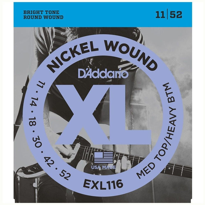 D'Addario EXL116 Nickel Wound Electric Guitar Strings - Med Top / Heavy Bottom(11 - 52) (EXL116) - Gsus4