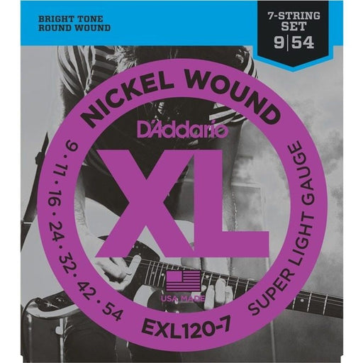 D'Addario EXL120 - 7 7 - String Nickel Wound Electric Guitar Strings - Super Light (9 - 54) (EXL120-7) - Gsus4