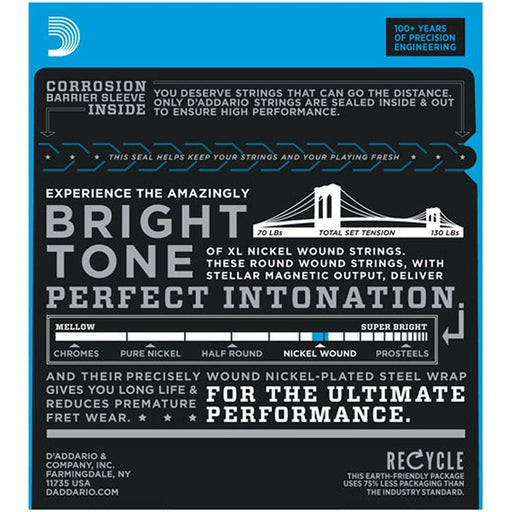 D'Addario EXL120 - 7 7 - String Nickel Wound Electric Guitar Strings - Super Light (9 - 54) (EXL120-7) - Gsus4